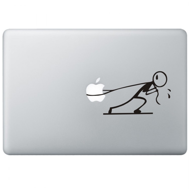 Pulling Apple MacBook Sticker Zwarte Stickers
